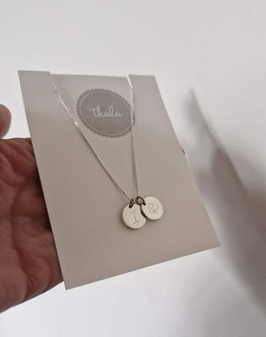 10mm disc necklace with initials