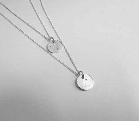 Two necklaces in one - engraved initials