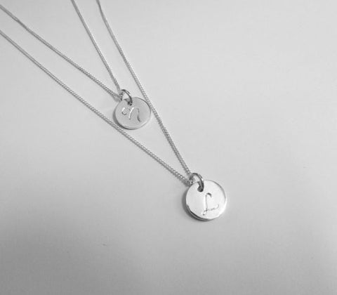 Two necklaces in one - engraved initials