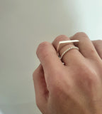 Flat top ring twisted ring set