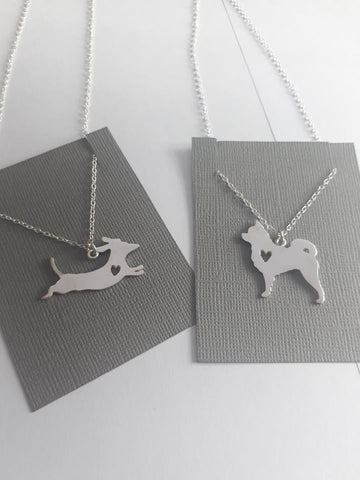 Custom dog silhouette necklace dog necklace