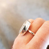 Personalized engraved statement ring for Abbey