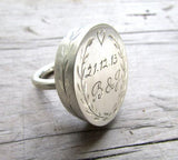 Personalized engraved statement ring