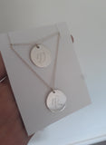 Disc necklace - 19mm with custom initial engraved