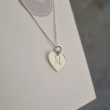 Heart necklace with initial engraved