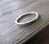 Dainty narrow silver band