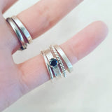 Stacking ring set with stone