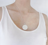 Disc medallion necklace with image or words/names engraved name necklace