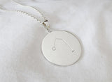 Disc medallion necklace with image or words/names engraved name necklace