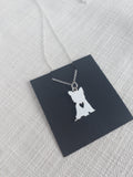 Custom dog silhouette necklace dog necklace