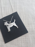 Custom dog silhouette necklace dog necklace