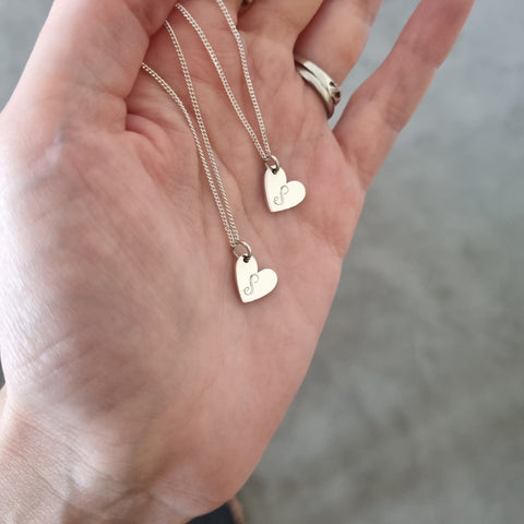 Heart pendant with initial engraved
