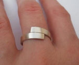 Rose quartz ring + overlapping band for Sandra