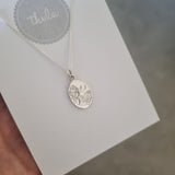 Flower protea oval necklace