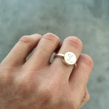 Monogram engraved initial ring